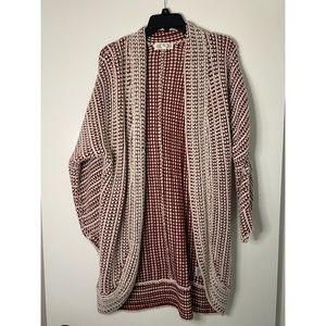 Garnet and cream cardigan